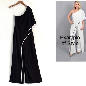 NEW Marina one shoulder drape overlay jumpsuit